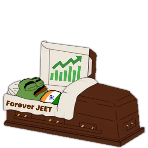 Forever jeet coffin Jeet Degen sticker — Sticker Packs meme