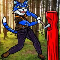 Toshi cat chopping wood — $TOSHI meme