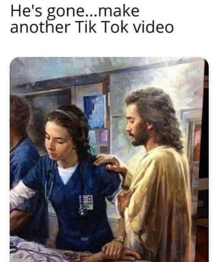 Jesus guides tiktok nurse — Reaction meme