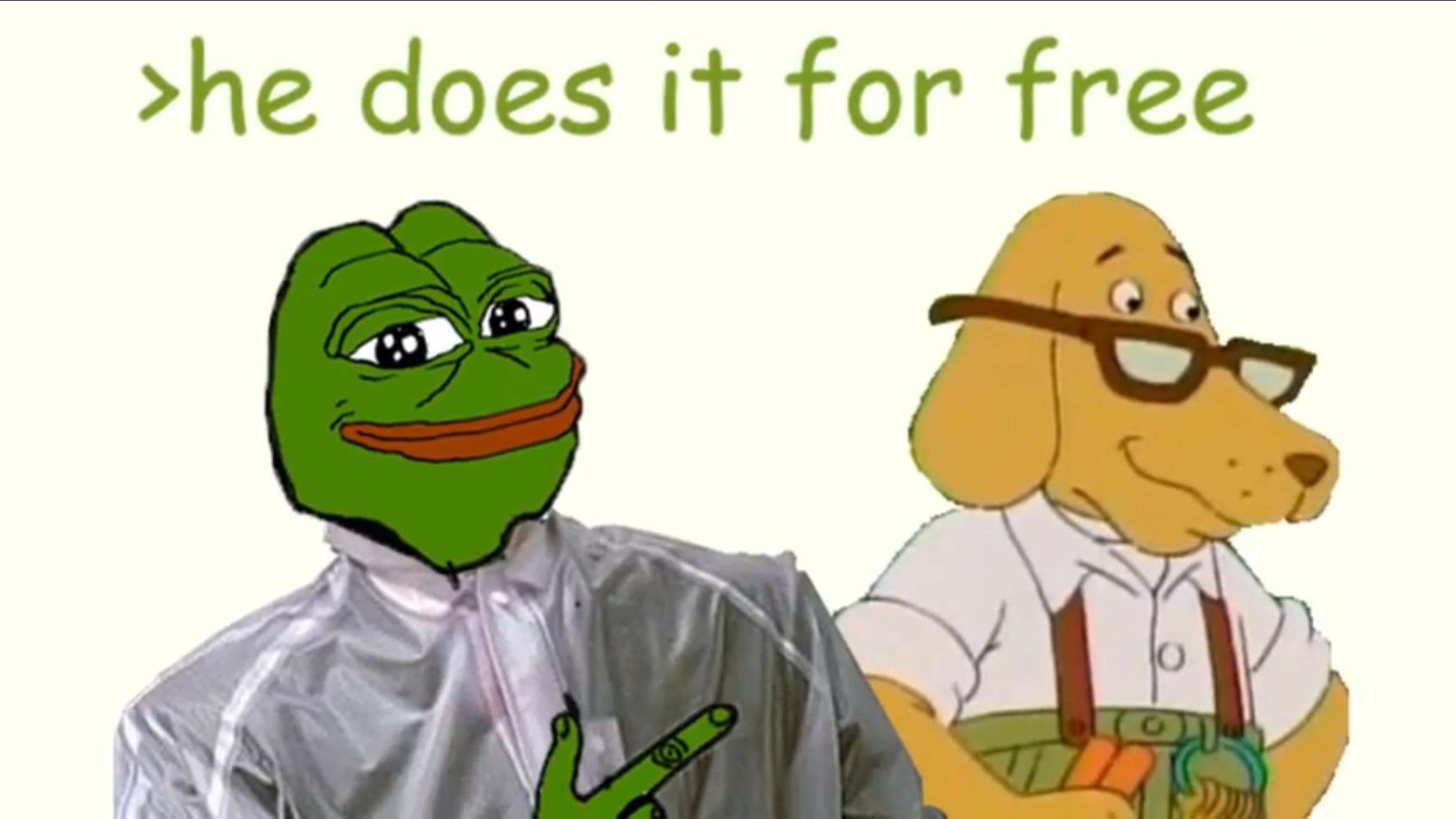 Pepe bateman makes fun of jannie doing it for free — Pepe meme