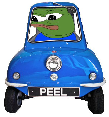 Pepe in trike car — Pepe meme