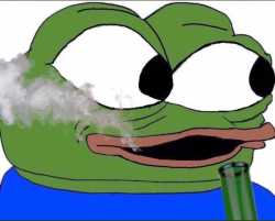 Pepe big eyes smoking bong — Pepe meme