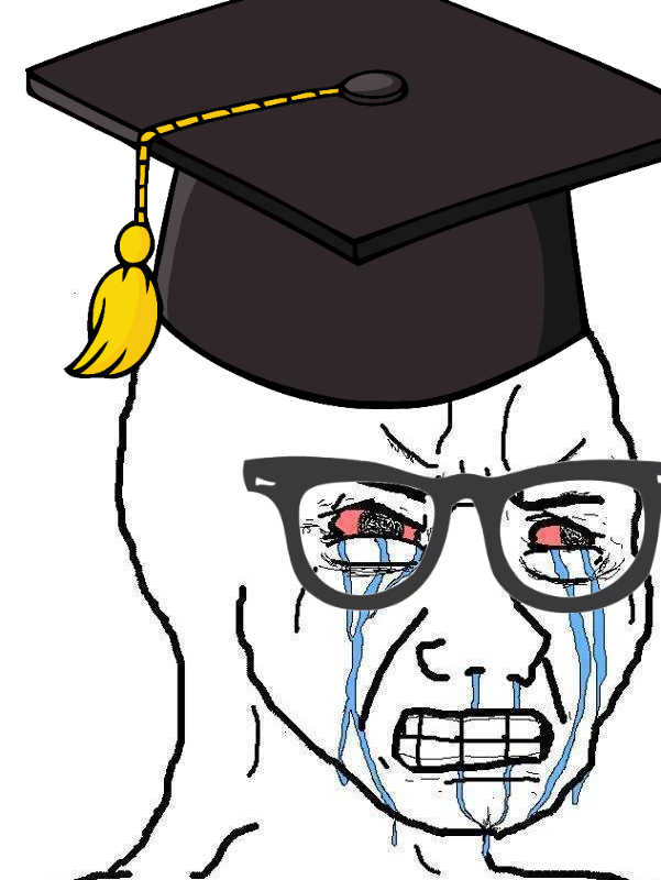 Wojak crying graduation — Wojak meme