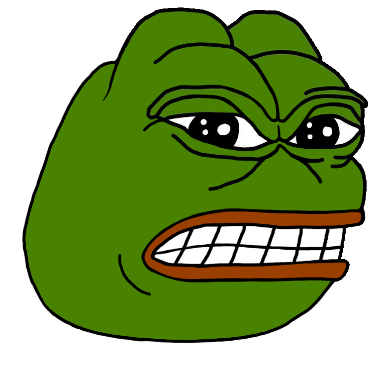 Pepe face angry clenched teeth — Pepe meme