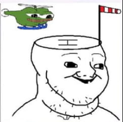 Brainlet helipad pepe helicopter — Brainlet meme