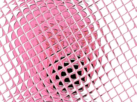 Pink wojak behind plastic shield — Wojak meme