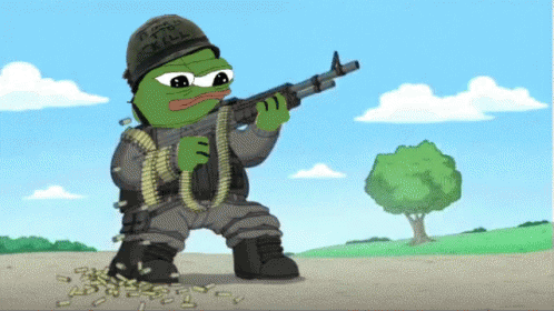 Pepe firing m60 machinegun — Pepe meme