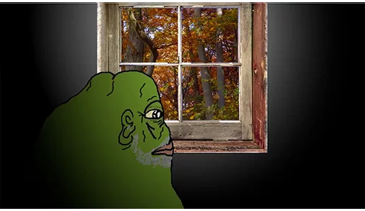 Dark window Groyper sticker — Sticker Packs meme