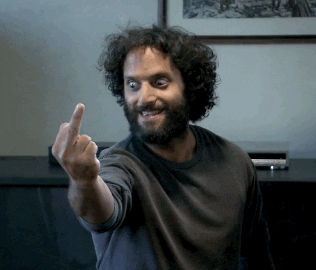 Excited Middle Finger — Reaction meme
