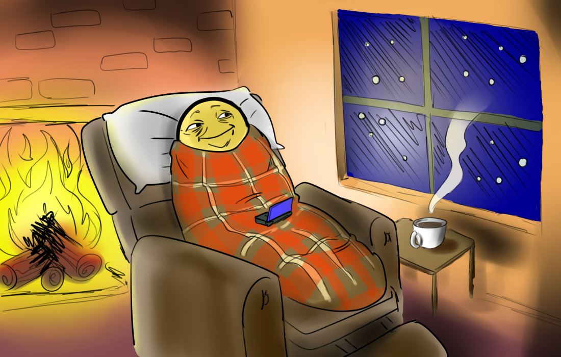 Comfy guy cozy evening room — Reaction meme