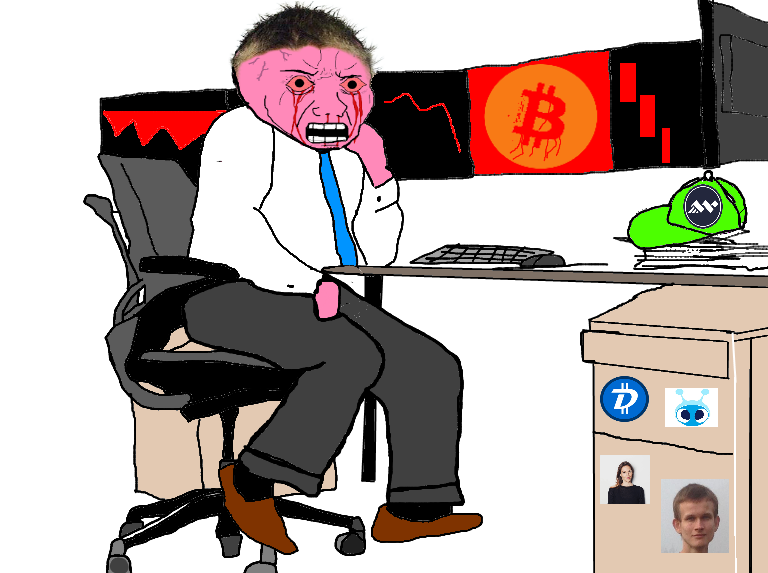 Pink wojak trader justd — Wojak meme