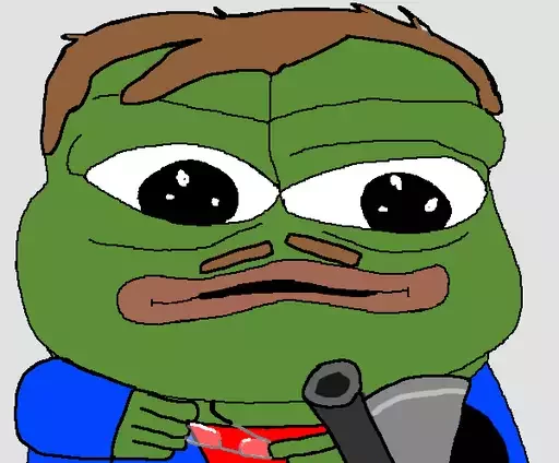 Pepe holding gun Frog Friends sticker — Sticker Packs meme