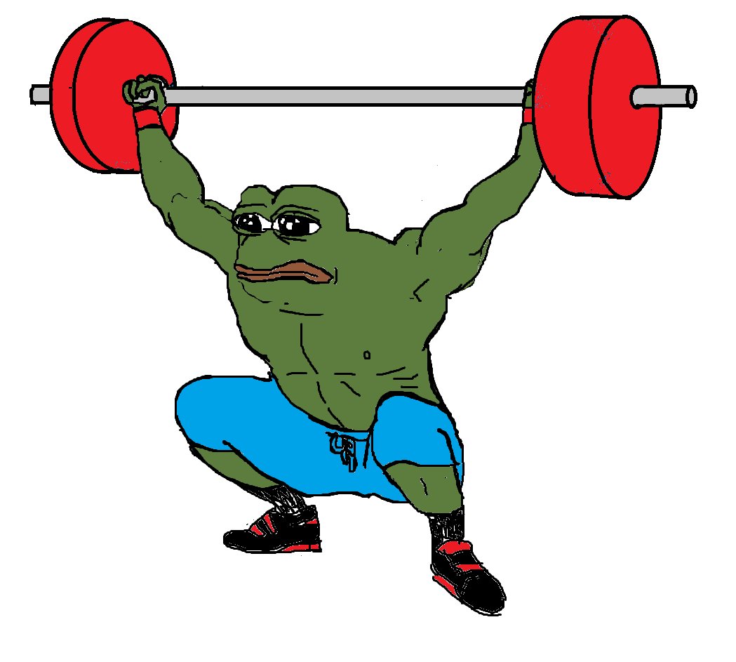 Pepe sad olympic lifting — Pepe meme