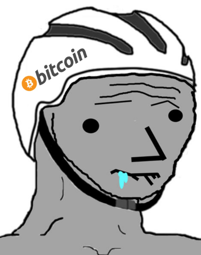 Wojak npc bitcoin helmet — Wojak meme
