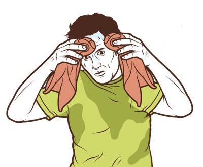 Sweating guy two towels meme — Reaction meme