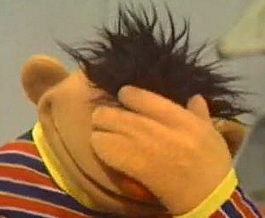 Bert coving face — Reaction meme