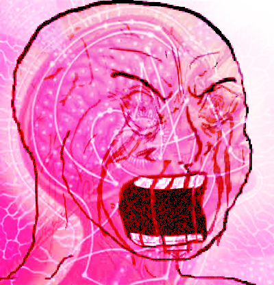 Pink wojak distorted — Wojak meme