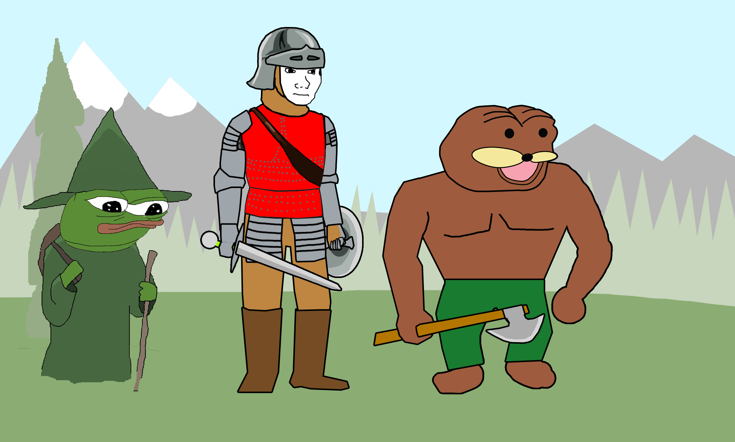 Pepe friends larping — Pepe meme