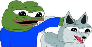 Pepe pets dog — Pepe meme