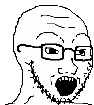 Wojak soy boy open mouth excited — Wojak meme