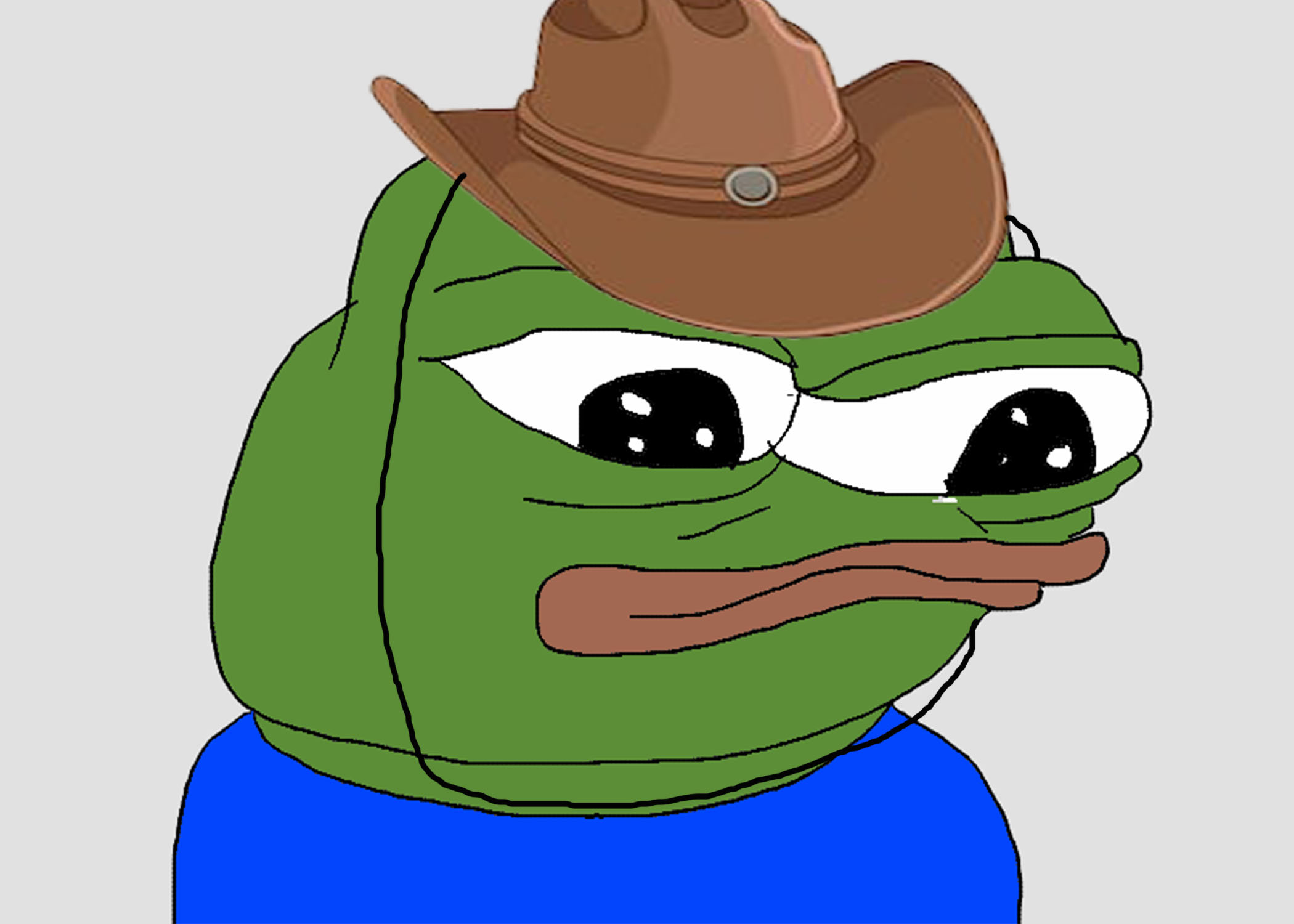 Pepe wearing small cowboy hat — Pepe meme
