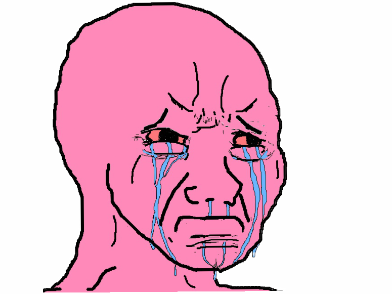 Pink wojak sad — Wojak meme