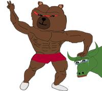 Bobo flexes on bull — Bobo meme