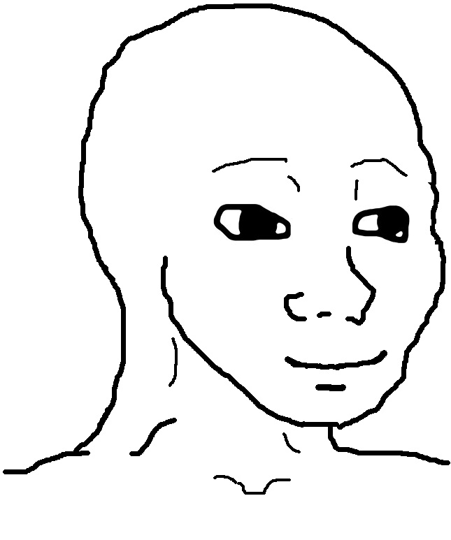Wojak happy face no wrinkles — Wojak meme