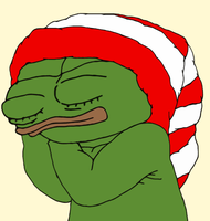 Pepe sleeping in smurf cap — Pepe meme