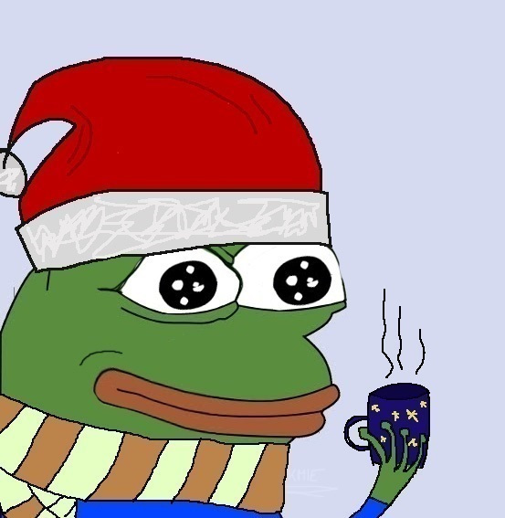 Pepe santa cap coffee — Pepe meme