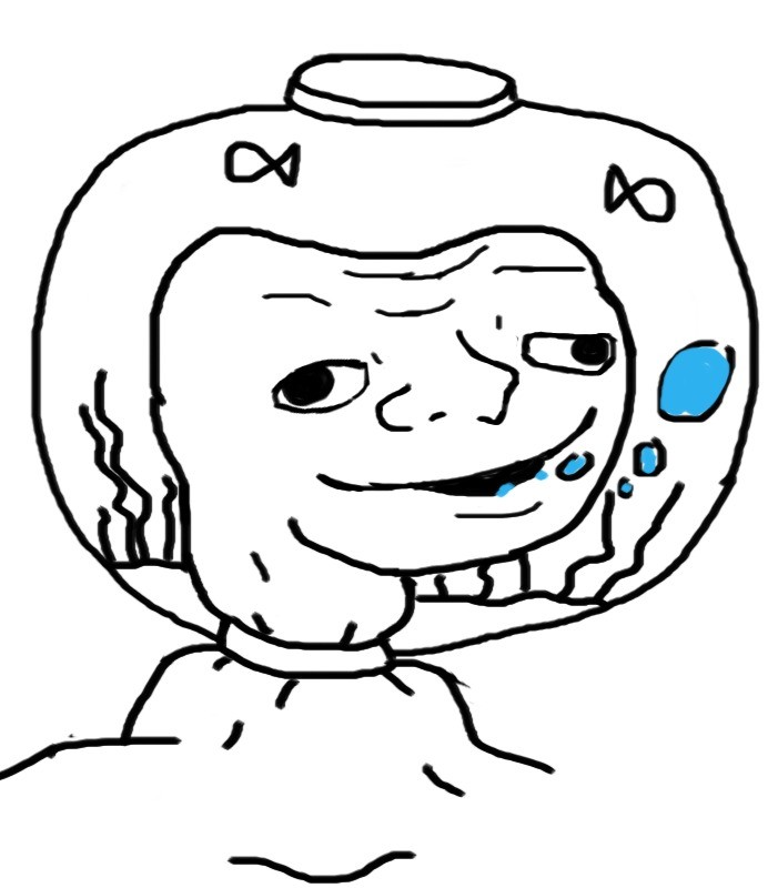 Brainlet in fishbowl — Brainlet meme
