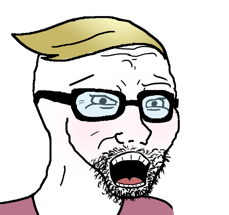 Wojak soy boy combover glasses suprised — Wojak meme