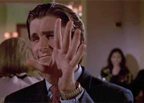 Bateman flicks straw — Reaction meme