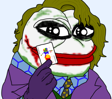 Pepe joker holding honkler card — Pepe meme