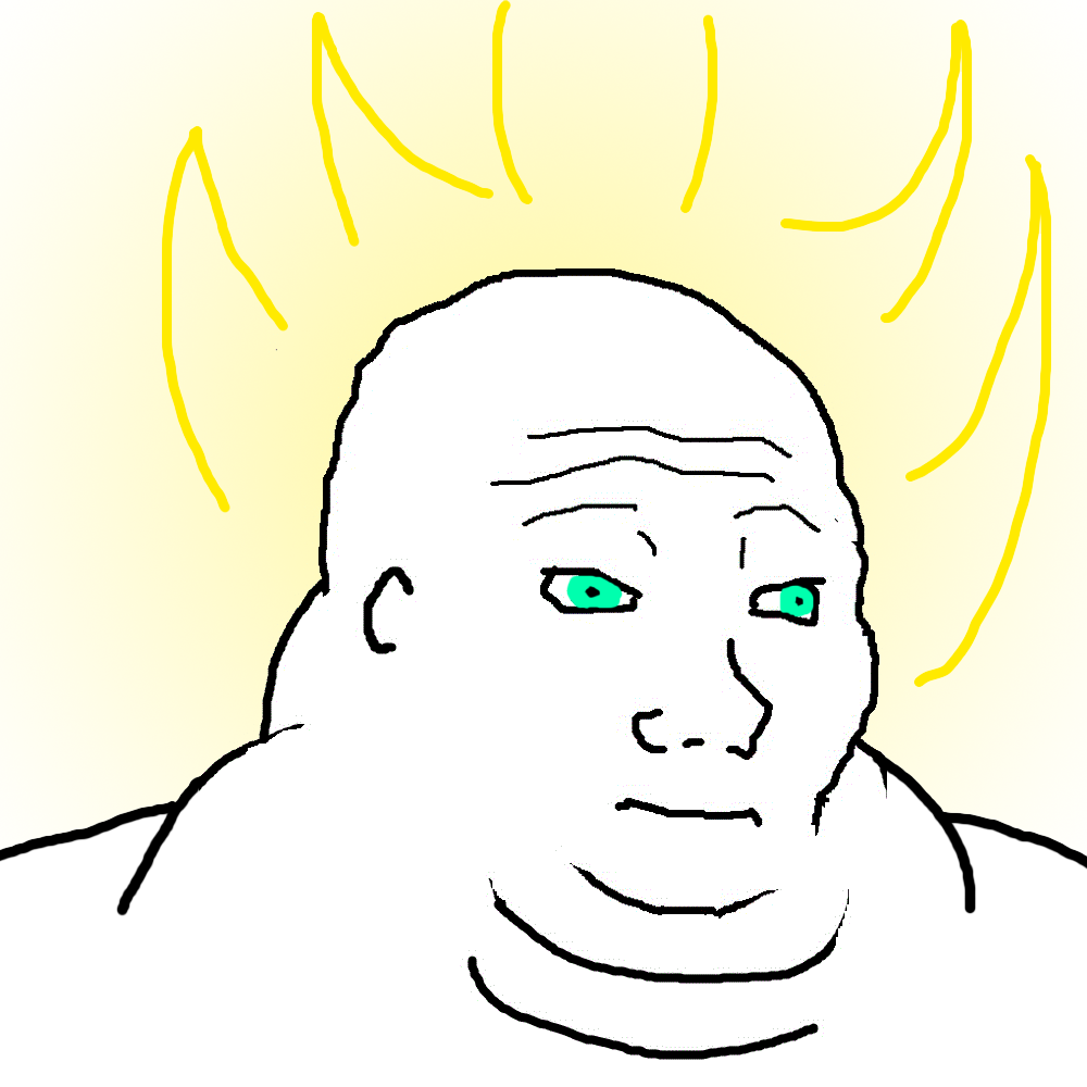 Wojak fat going super saiyan — Wojak meme