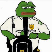 Pepe meme cop on patrol — Pepe meme