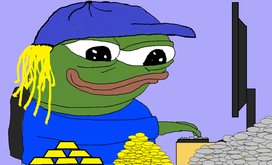 Pepe blonde hair silver gold stack — Pepe meme