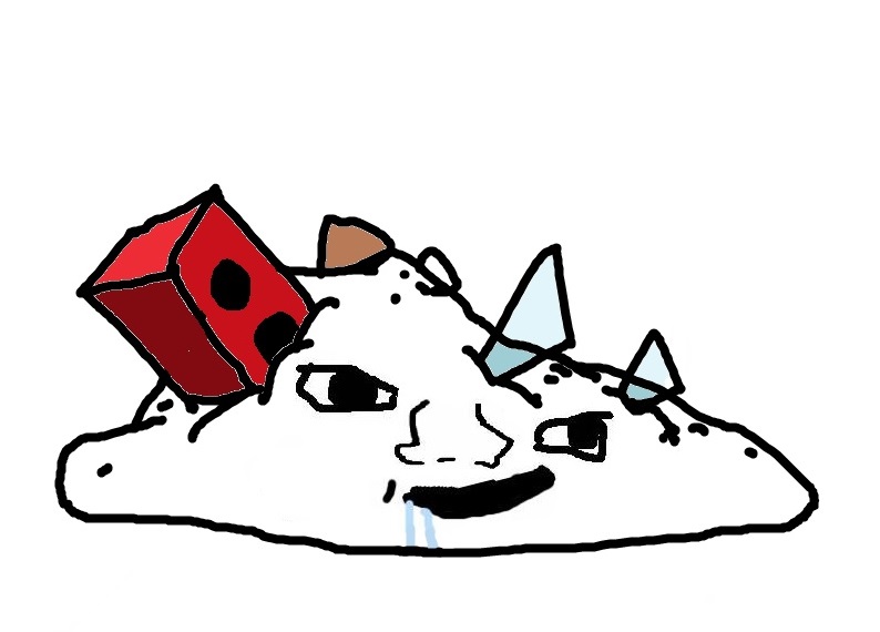 Branlet blob with construction scraps — Brainlet meme