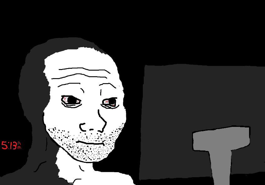 Wojka stage 1.5 doomer — Wojak meme