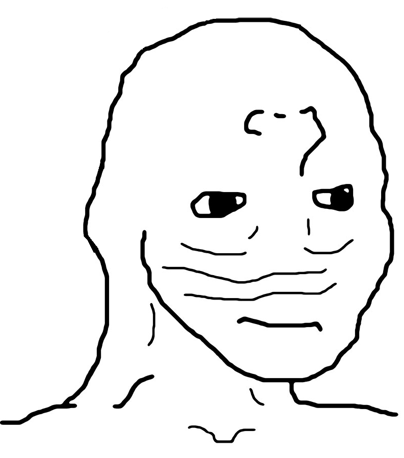 Wojak face on upside down — Wojak meme
