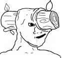 Brainlet log through forehead — Brainlet meme