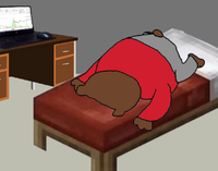 Bobo collapsed in bed — Bobo meme