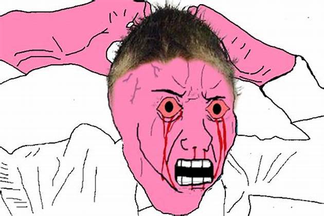 Pink wojak justd hair — Wojak meme