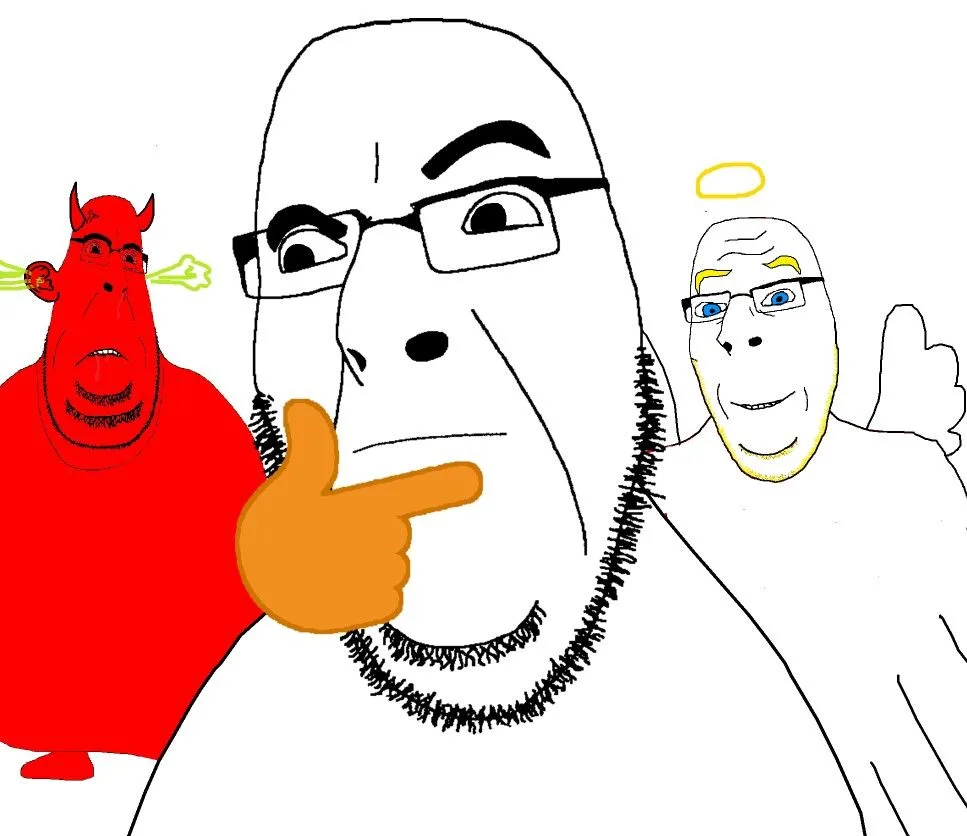 Good vs evil — Wojak meme
