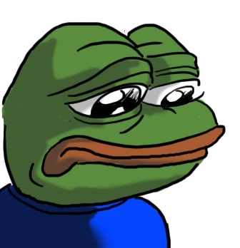 Pepe sad face looking down — Pepe meme
