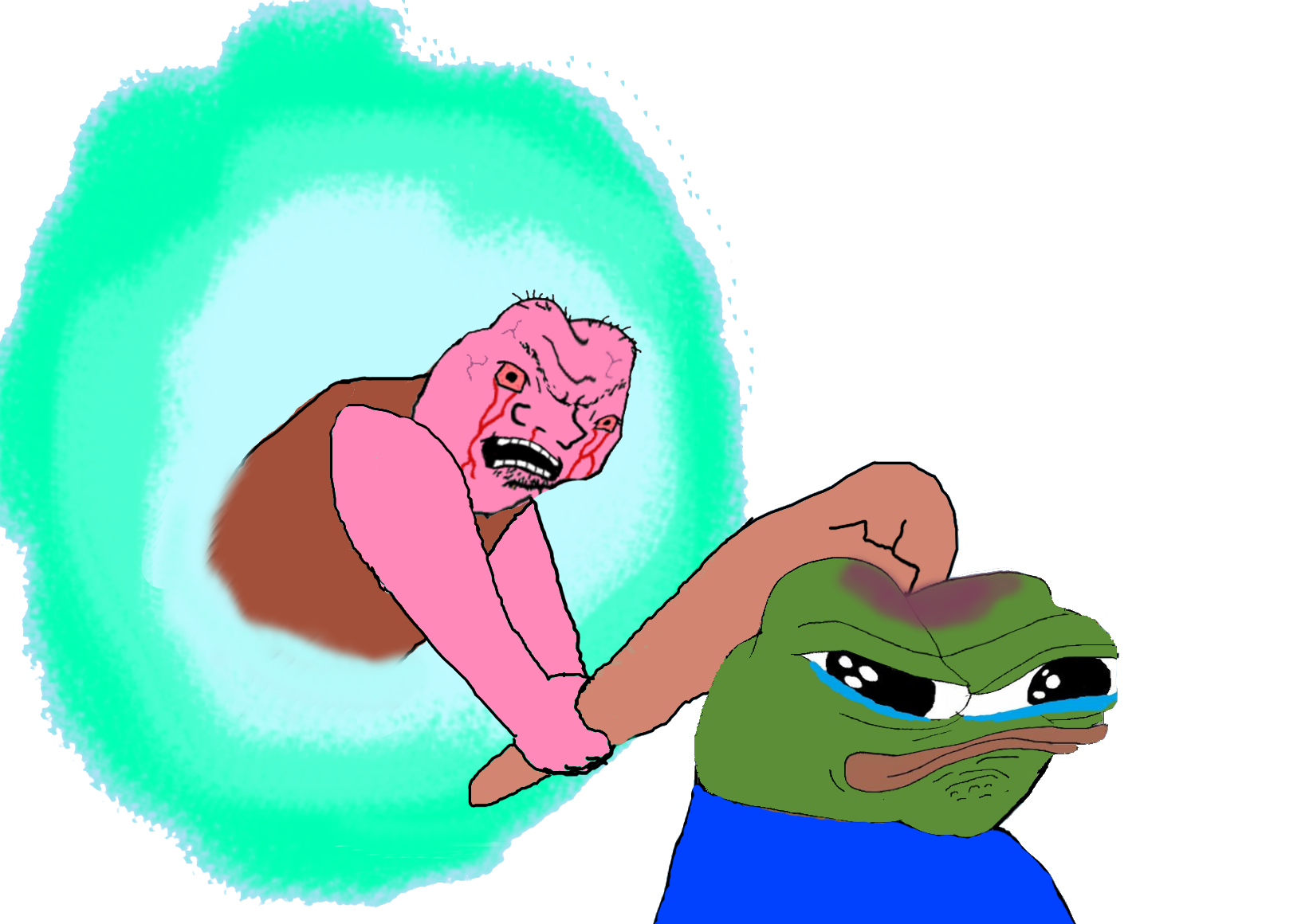 Pepe bonked grug — Pepe meme
