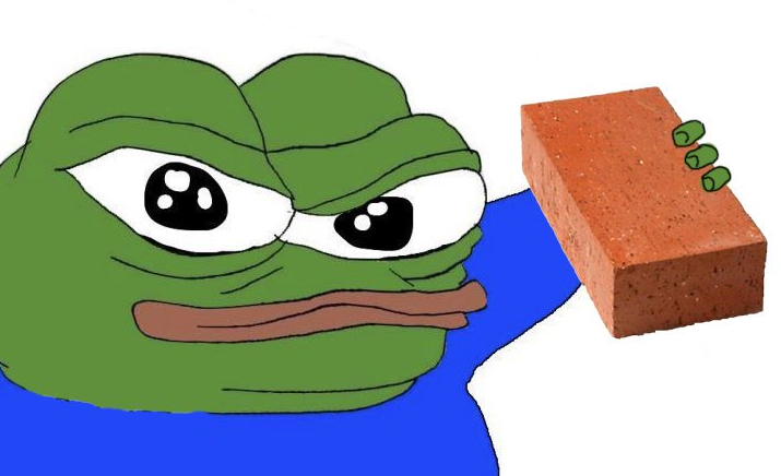 Pepe holding brick — Pepe meme