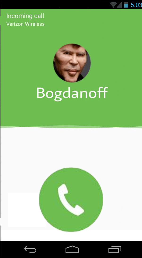 Bogdanoff phone call android answer — Reaction meme