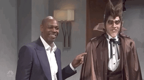 Dave Chapelle Dracula Laughs — Reaction meme