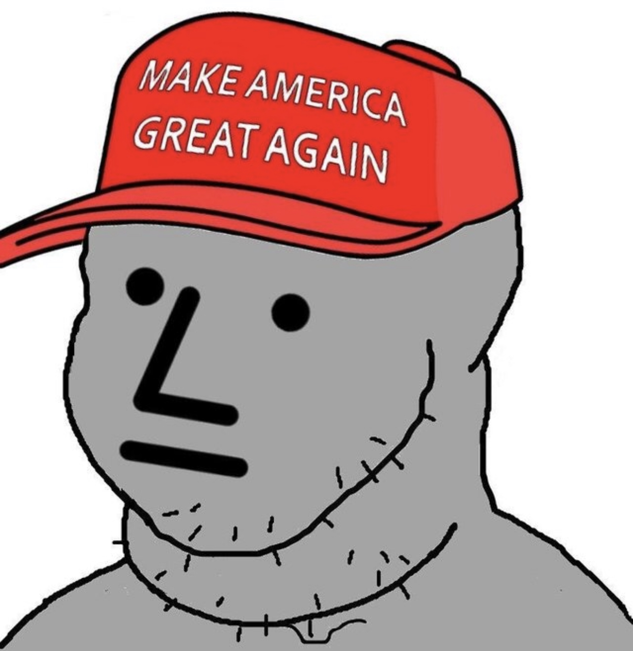 Wojak npc maga hat — Wojak meme